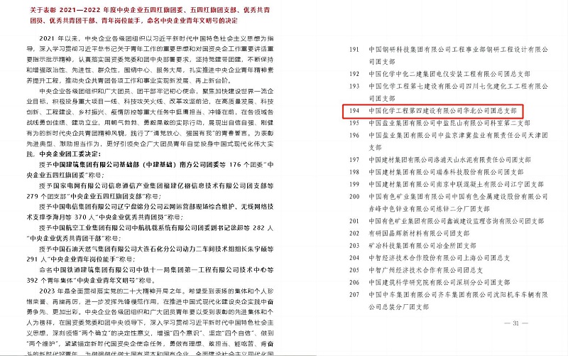 點(diǎn)贊｜華北公司團(tuán)總支部榮獲“中央企業(yè)五四紅旗團(tuán)支部”榮譽(yù)！